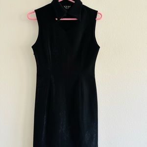 Diana Black Mock V - Neck Shift Dress Women's Right Zip Size S